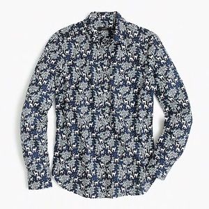 J. Crew Classic Popover in Deer Print, Size 0